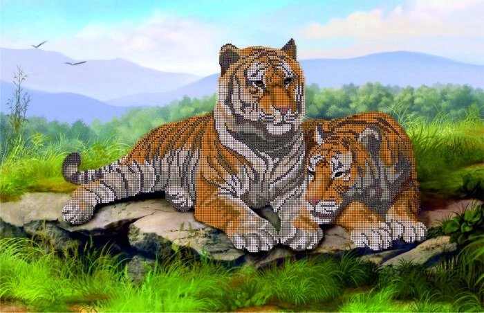 Схема для вишивки бісером тигри КМР 2127 від компанії Інтернет-магазин «вишивав-ка» - фото 1
