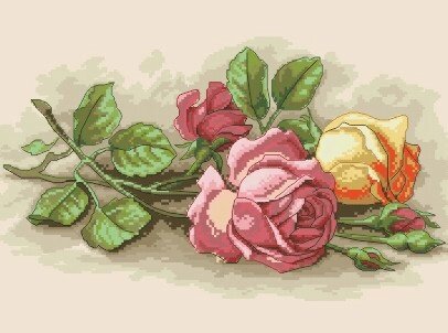 Схема для вишивки на канві Чайні троянди РКан 3014 від компанії Інтернет-магазин «вишивав-ка» - фото 1