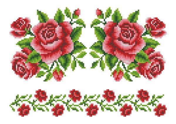 Схема для вишивки на водорозчинному флізелін "Візерунок квіти" КФВ - 4033 від компанії Інтернет-магазин «вишивав-ка» - фото 1