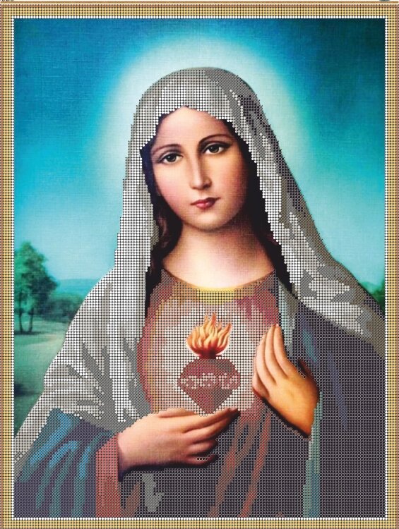 Схема для вышивки бисером Святое Сердце Марии КМИ 3029 від компанії Інтернет-магазин «вишивав-ка» - фото 1