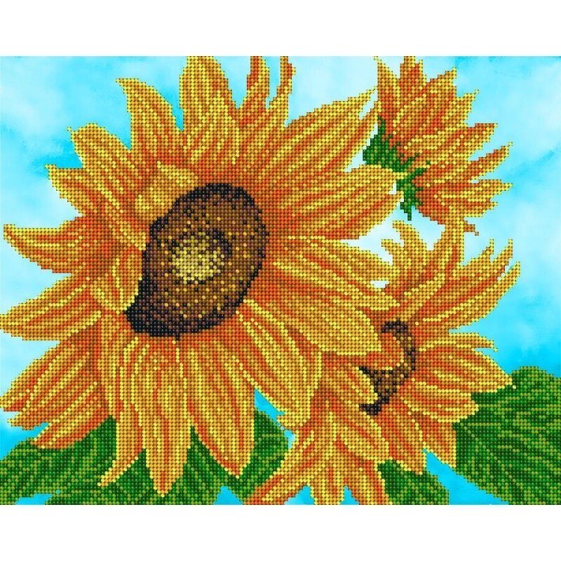 Схема на тканині для вишивання бісером АК3-043 Квітка сонця. від компанії Інтернет-магазин «вишивав-ка» - фото 1