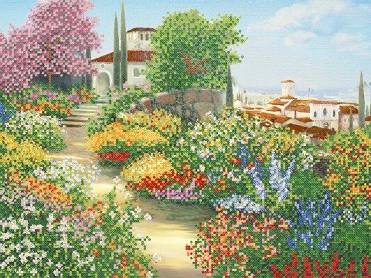 Ткань с рисунком для вышивания бисером Солнце в саду від компанії Інтернет-магазин «вишивав-ка» - фото 1
