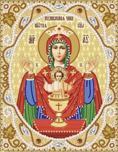 Тканина з малюнком для вишивання бісером Ікона Божої Матері '' Невипивана Чаша '' від компанії Інтернет-магазин «вишивав-ка» - фото 1