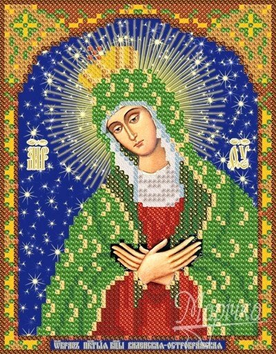 Тканина з малюнком для вишивання бісером Ікона Божої Матері Остробрамської-Віленська від компанії Інтернет-магазин «вишивав-ка» - фото 1