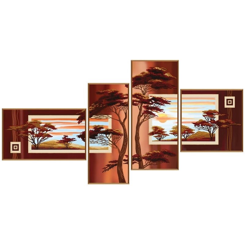 Тканина зi схемою для вишивки бiсер "У Променя заходу сонця" від компанії Інтернет-магазин «вишивав-ка» - фото 1