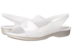 Балетки Крокс колорблок білі плптіна W10-27cm- Crocs Sandals Colourblock Flat Colour: White and Platinum 200032-1ay
