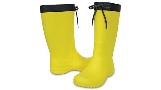 Резиновые сапоги крокс фрисеил желтые w6-23cm crocs Women&quot;s Freesail Rain Boot, Lemon 203541-7с1 оригинал - опт
