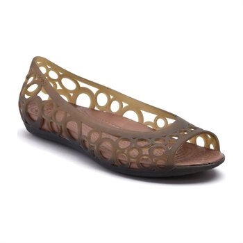 Балетки Крокс Адріна з відкритим носком кружечки коричневі W11-28 cm crocs Adrina Flat espresso / bronze 88503634794 42-43 - огляд