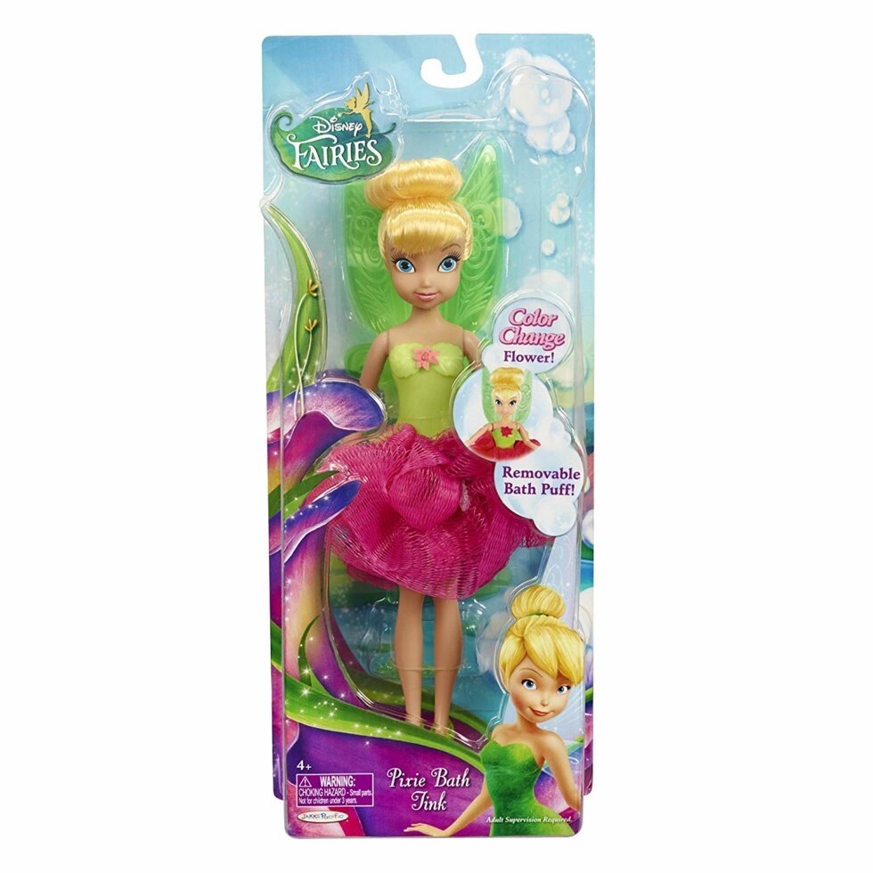 Лялька фея дисней для ванної змінює колір Disney Fairies Pink Tink 1 Bath Fairy 9 &quot;Fashion Doll pixie дзень дзень - опис