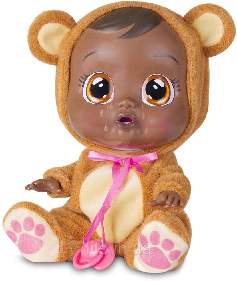 Інтерактивна лялька пупс Плаче немовля ведмежа Боні з соскою Cry Babies Bonnie Doll мулат - замовити