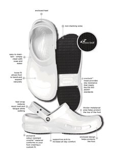 Сабо Крокс бістро білі М10-27.5см Crocs Bistro Pro White Chef / Work Shoes для Повора медиків спец взуття 43 44