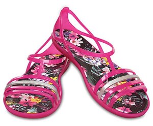 Жіночі босоніжки Крокс Ізабела графік сандаль M7 W9 26cm Crocs Isabella Graphic Sandal Candy Pink / Tropical 204858-6js