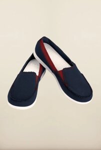 Жіночі мокасини Крокс мельборн W11-27.5cm Crocs Womens Melbourne Canvas Slip Loafer Shoes Navy Blue лофери +883503536548