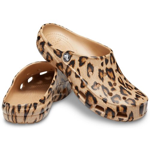 crocs leopard gold