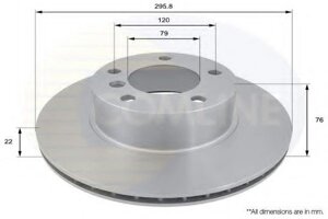 Bosch, Передній гальмівний диск Е39, Діаметр 296 мм