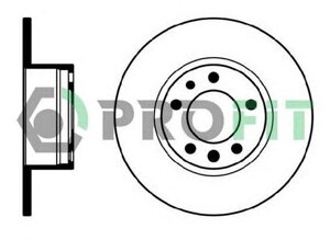 Profit, Передній гальмівний диск Е32 / е34, Діаметр 302 мм. НЕ вентильований