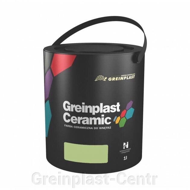 Керамическая краска интерьерная Greinplast Elegance Ceramic FWC37 зеленый чай 1 л. ##от компании## Greinplast-Centr - ##фото## 1