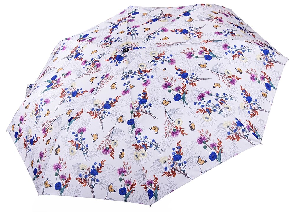 Складной женский зонт Полевые цветы беж Pierre Cardin ( полный автомат ) арт. 82709 ##от компании## Интернет-магазин зонтов TopZont. Зонты Три Слона, зонты Zest и Doppler - ##фото## 1