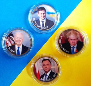 Набір монет 4 шт. Коаліція президентів. 1 гривня