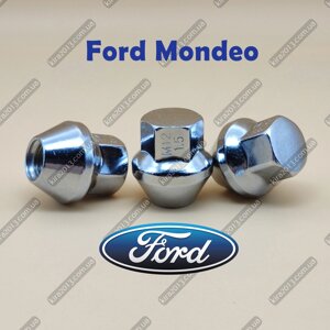 Гайка колісна Ford Mondeo цільна, М12х1,5 ключ 19мм, хром. Колісна гайка Форд Мондео.