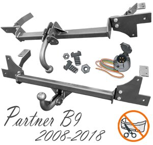 Фаркоп Пежо Партнер фаркоп Partner Tepee тіпі 2008-2018 кузов B9 база L1