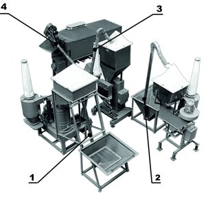 Комплект механізації для комплексу обладнання з виробництва круп і борошна