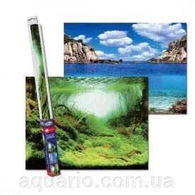 Фон для акваріума двосторонній Aqua Nova Акваскейп / Океан, 150x60 см. від компанії Інтернет магазин акваріумістики "AquariO" - фото 1