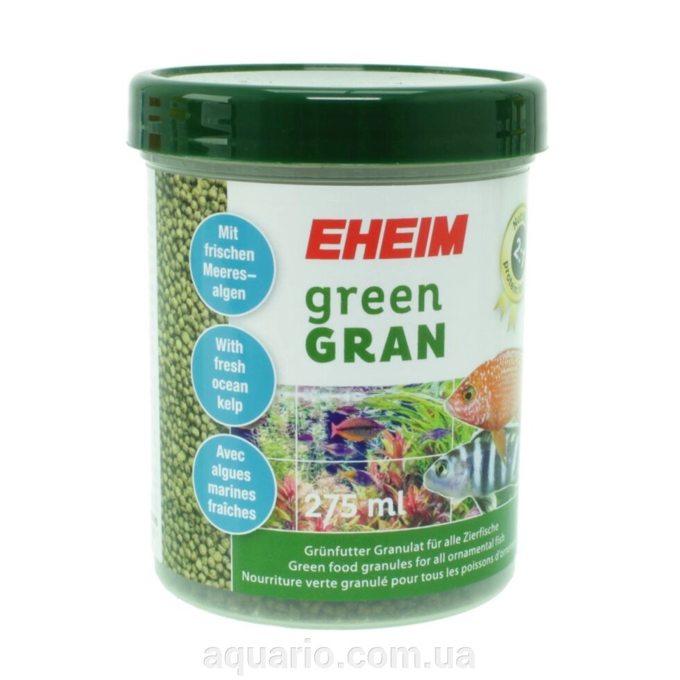 Корм для рослиноїдних цихлид в гранулах EHEIM greenGRAN 275мл від компанії Інтернет магазин акваріумістики "AquariO" - фото 1