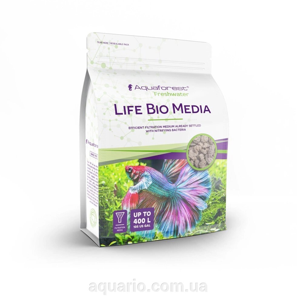 Наполнитель Aquaforest Life Bio Media 1л, с бактериями від компанії Інтернет магазин акваріумістики "AquariO" - фото 1