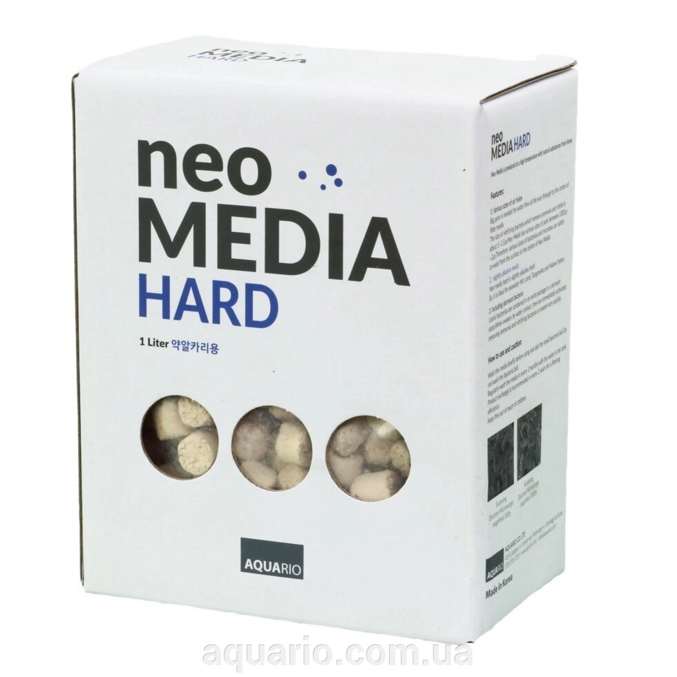 Наповнювач Aquario Neo Media Hard підвищує pH, 1л від компанії Інтернет магазин акваріумістики "AquariO" - фото 1