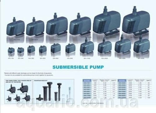 Насос, помпа для фонтану Weipro WH-6000, 2700 л / ч від компанії Інтернет магазин акваріумістики "AquariO" - фото 1