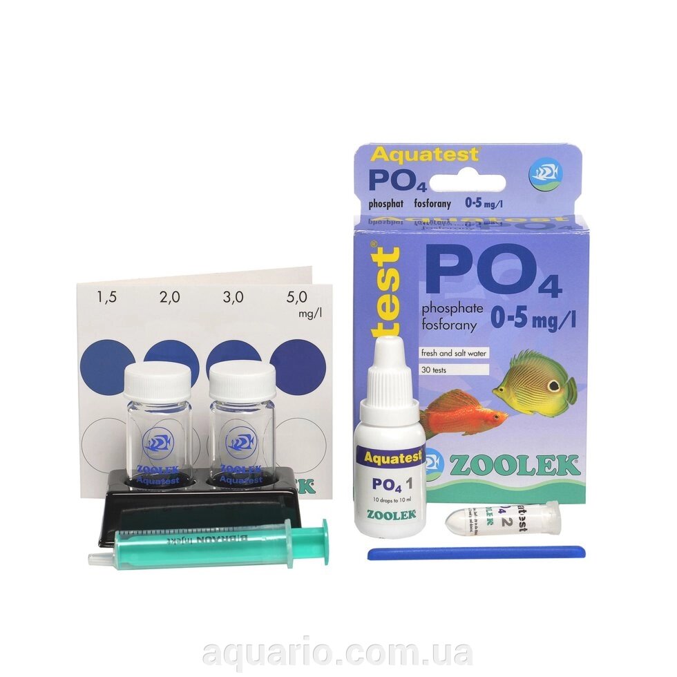 Тест на фосфати Zoolek Aquatest PO4 від компанії Інтернет магазин акваріумістики "AquariO" - фото 1