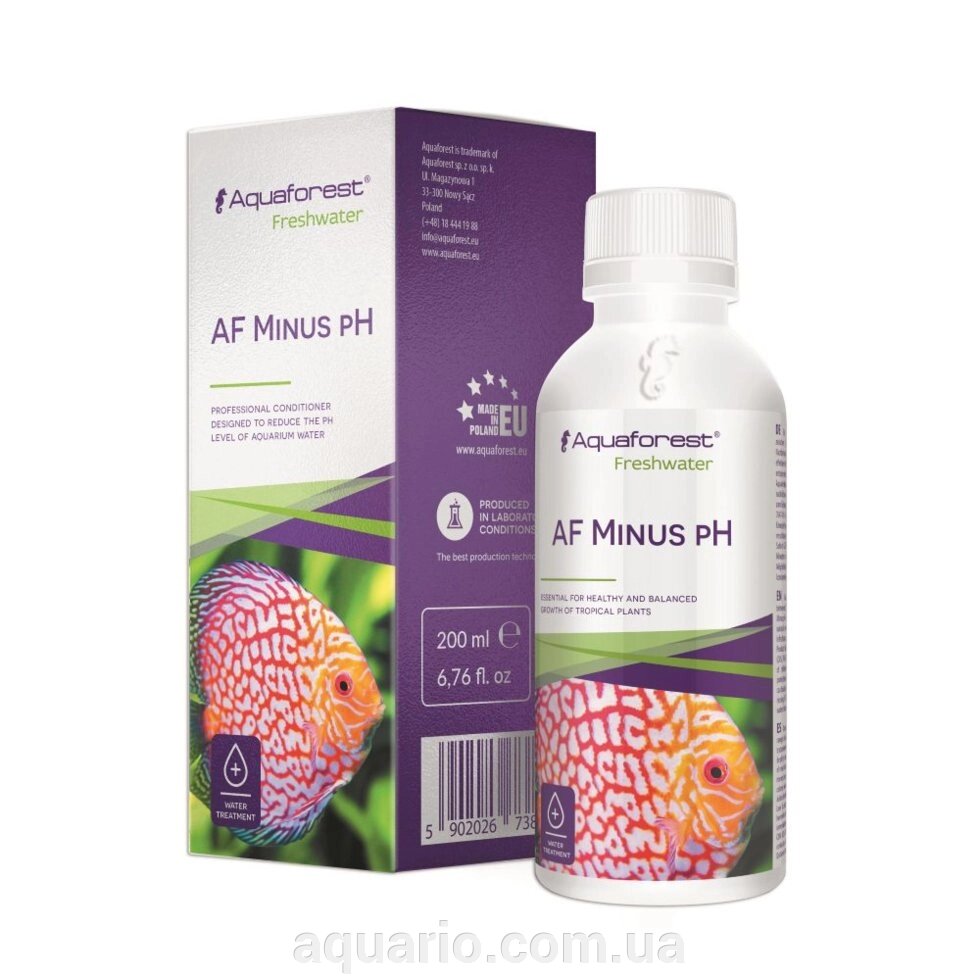Зниження PH Aquaforest AF minus pH 200мл від компанії Інтернет магазин акваріумістики "AquariO" - фото 1