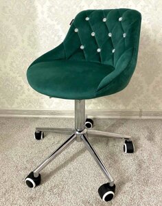 Перукарське крісло HR931K зелений велюр