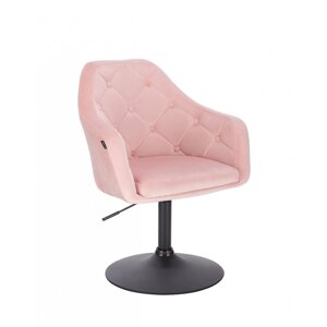 Перукарське крісло Hrove Form HR831N рожевий велюр чорна основа