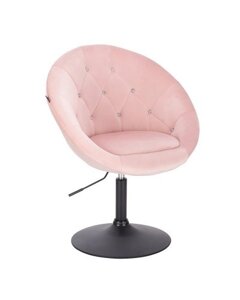 Перукарське крісло Hrove Form HR8516СN рожевий велюр зі стразами чорна основа