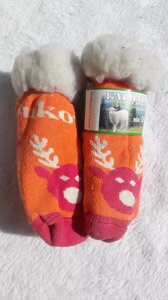 Дитячі термошкарпетки з овчини. Вік 0-1 рік. Довжина 9-11см. Колір помаранчевий
