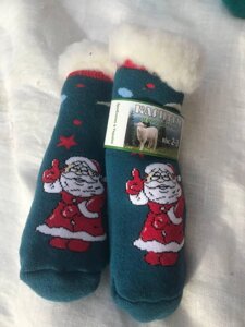 Шкарпетки новорічні дитячі. В подарунок. Вік 2-3 роки. Довжина 13-15 см. Колір Темно-бірюзовий