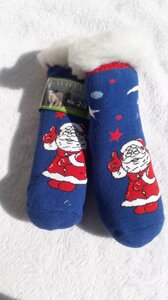 Новорічні шкарпетки дитячі В подарунок. Вік 2-3 роки. Довжина 13-15 см. Колір Синій