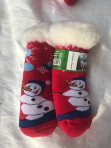 Шкарпетки новорічні дитячі. В подарунок. Вік 2-3 роки. Довжина 13-15 см. Колір Червоний