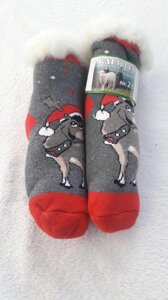 Новорічні шкарпетки дитячі В подарунок. Вік 2-3 роки. Довжина 13-15 см. Колір Темно-сірий