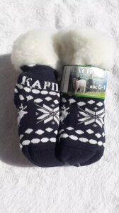 Термошкарпетки дитячі з овчини. Вік 0-1 рік. Довжина 9-11см. Колір Темно-синій в Чернівецькій області от компании Nemsis-Shop