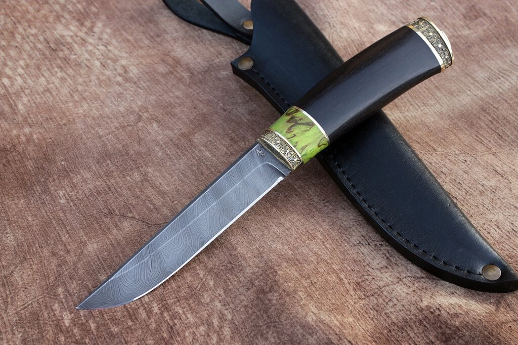 Нож ручної роботи з Damaskaya Steel "Highlander" від компанії Булат - фото 1