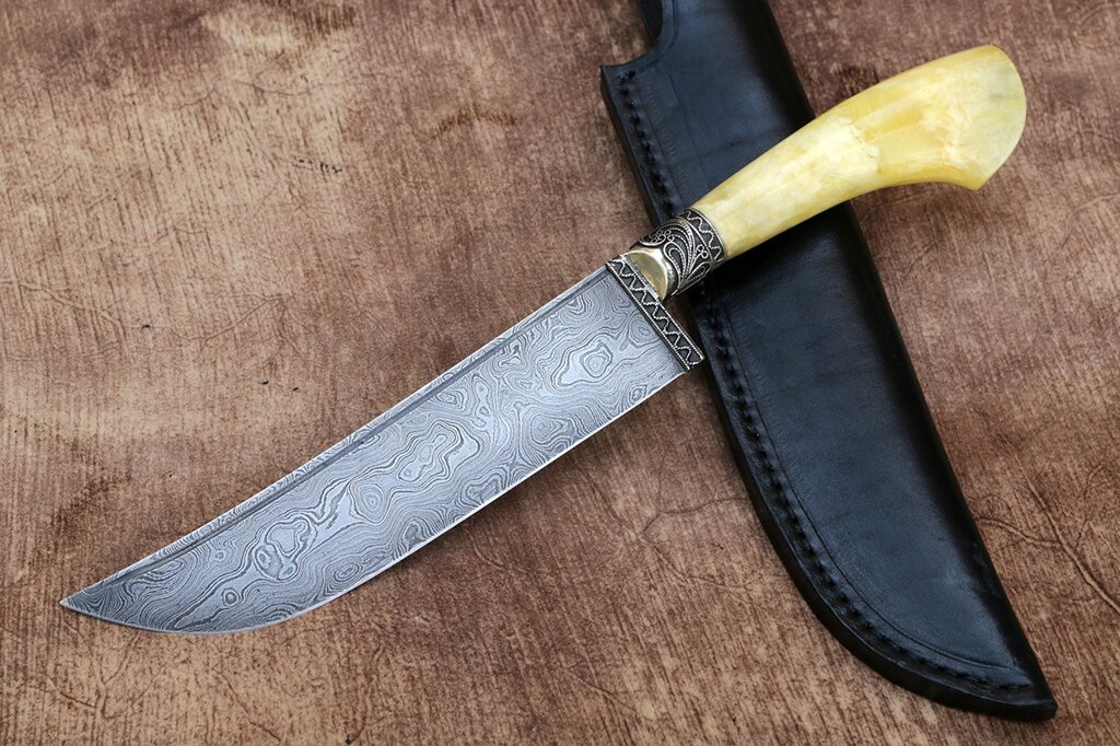 Нож ручної роботи з Damaskaya Steel "PCAK" від компанії Булат - фото 1