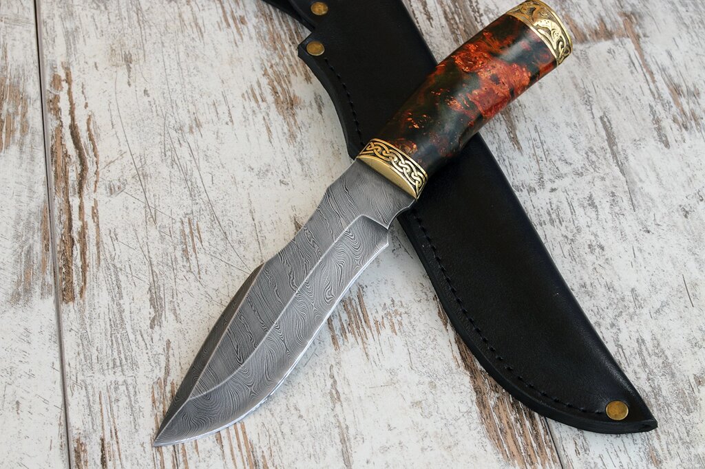Нож ручной работы из дамасской стали "Боец" ##от компании## Булат - ##фото## 1