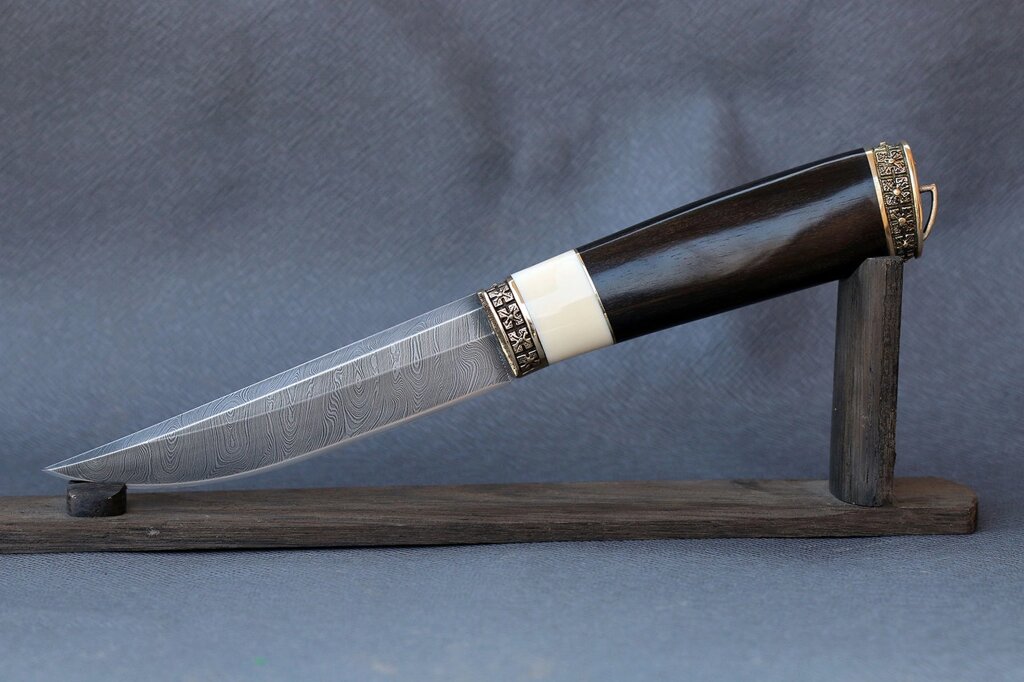 Нож ручной работы из дамасской стали "Горец" ##от компании## Булат - ##фото## 1