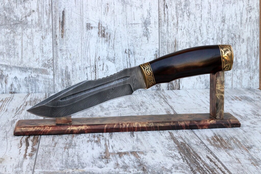 Нож ручной работы из дамасской стали "Леший" ##от компании## Булат - ##фото## 1