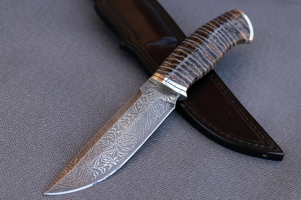 Нож ручной работы из дамасской стали "Прометей" ##от компании## Булат - ##фото## 1