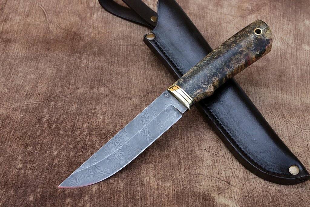 Нож ручной работы из дамасской стали "Русич" ##от компании## Булат - ##фото## 1