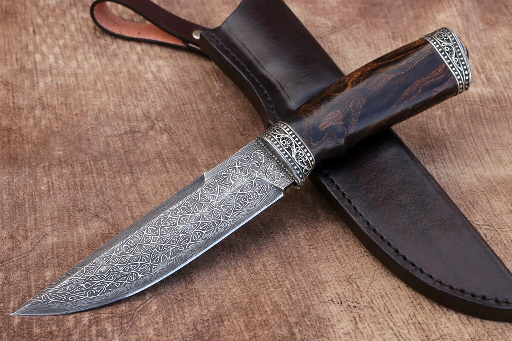 Нож ручной работы из дамасской стали "Сканный" ##от компании## Булат - ##фото## 1